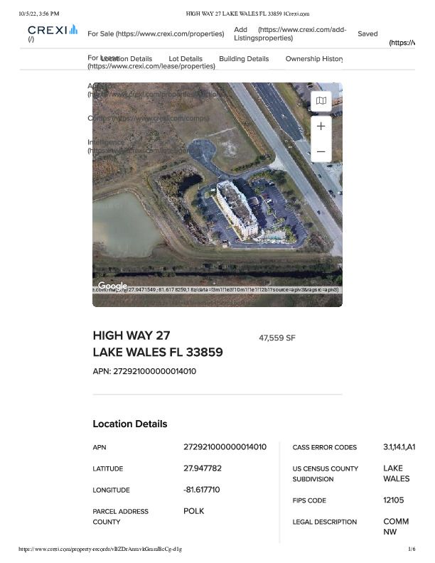 22900 US Highway 27 - 1 1 Acre Lot North of Hampton Inn Suites